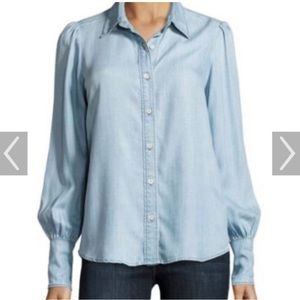 Bell sleeve chambray button down by Frame
